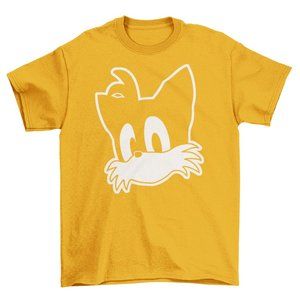 NEW Tails Fox Face Head Sonic T-Shirt GOLDEN YELLOW